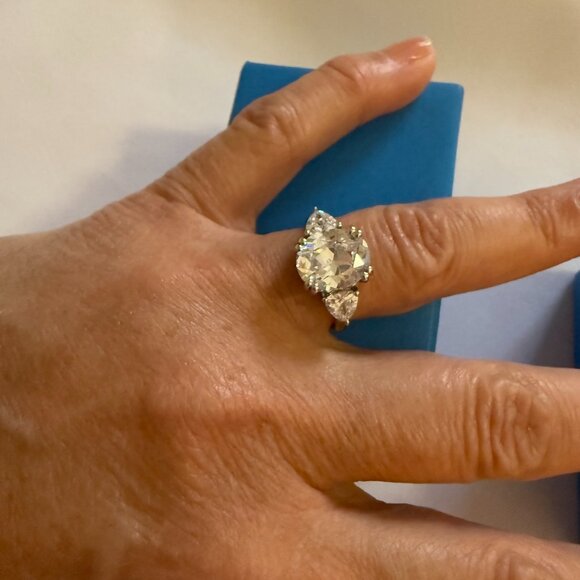 White Cubic Zirconia Rhodium Over Sterling Silver Ring 7.08ctw Size 6 - Picture 2 of 7